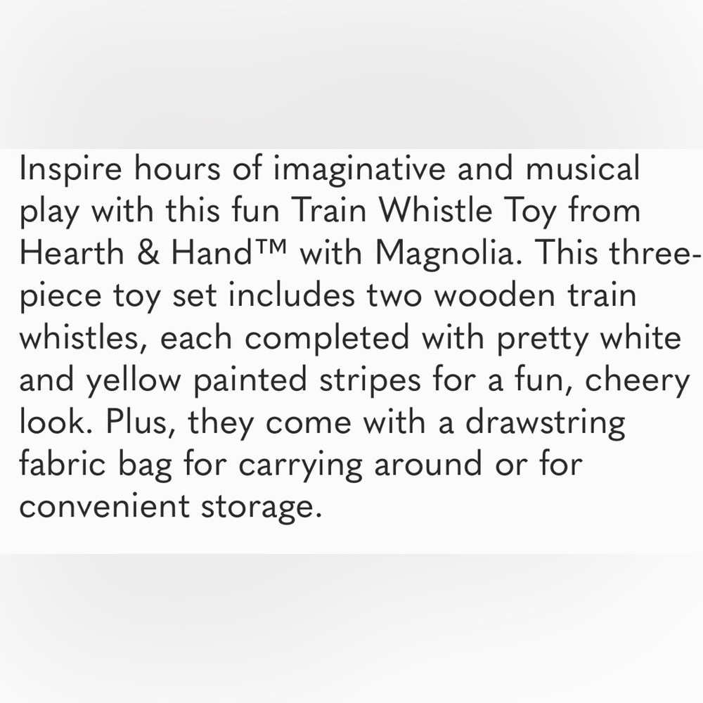 HEARTH & HAND NWT 2pc Wooden train whistles - Picture 4 of 4